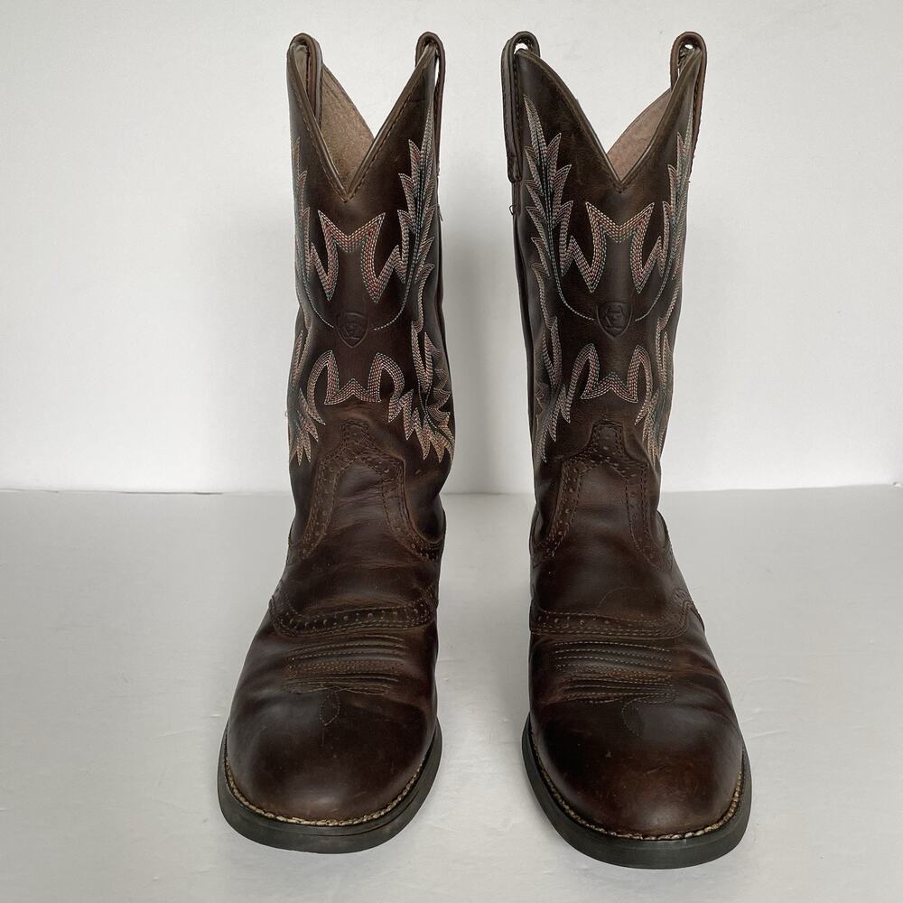 Ariat Heritage Stockman Cowboy Boots Women's 10B Brown Western Roper Cowgirl - Picture 4 of 13